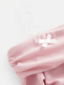 SHEIN Young Girl Casual Fairy Princess Elegant High-End Street Style Solid Color Fitted A-Line Dress, Pink, Suitable For Weddings, Parties, Autumn - Multicolor - View 7