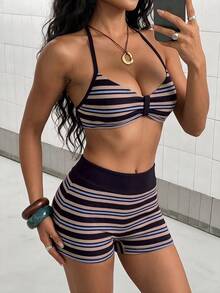 SHEIN HypeZone 2026 New High Elasticity Professional Fitness Comfortable Skin-Friendly Women's Sports Set - Multicolor - View 4