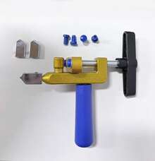 2-In-1 Manual Glass & Tile Cutter With Rhinestone Wheel Roller - DIY And Construction Precision Cutting Tool, Adjustable Metal Base & Clamp, Lightweight Portable Design (Sturdy Frame + Blue Screws), Ergonomic Handle, Structure - multicolor - View 9