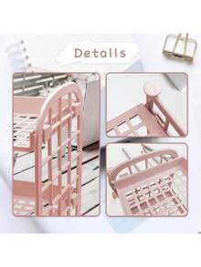 1 Multifunctional Foldable Double-Layer Hollow Design Storage Rack - Made Of Easy To Clean Plastic Material, Suitable For Various Purposes Such As Cosmetics, Jewelry, Bathroom, And Tabletop. Kitchen And Bathroom Supplies Storage Rack - Multicolor - View 3