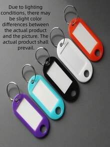 100PCS Plastic Keychains With Ring And Label Window, Multi-Functional Identification Tags For Keys, Bags, Luggage, Perfect For Office, School, Travel, And Home Organization. - Multicolor - View 9