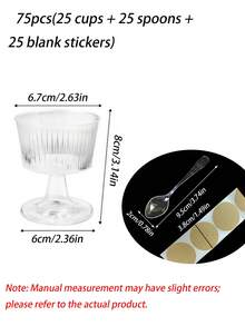 OBOVAY Reusable Plastic Dessert Cups – Ideal For Desserts, Puddings, Mousses, Cheesecakes, Candies, Cake Decorations – Perfect For Parties, Birthdays, Weddings, New Year Celebrations. - Multicolor - View 24