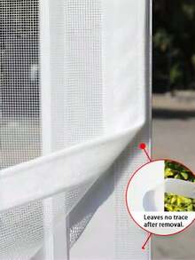 1PC No-Drill Self-Adhesive Mosquito Net – White Edge Breathable Window Screen, Stable Non-Slip Fit Bug Barrier For Home Bedroom Balcony Rentals, Various , Summer Essential Insect Protection, Easy Installation, Removable Washable Durable Mesh Curtain - multicolor - View 8