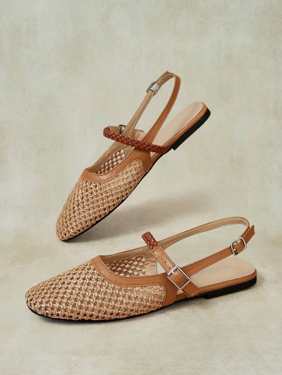 Styleloop Ladies, Willow Nails, Buckles, Flat Shoes. - Brown - View 1