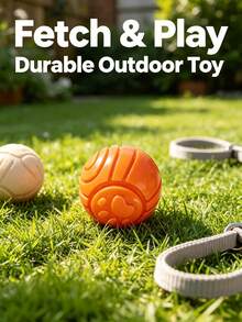1 Rubber Pet Food Leakage Chewing Toy Ball - Orange - View 6