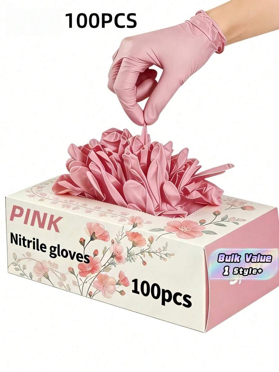 1包100入家用一次性手套，耐用可重複使用清潔手套，無乳膠無粉末，適用廚房、居家、沙龍日常使用，衛生舒適 - a - 查看 1