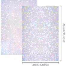 Holographic Sticker Sheets, A4 8.25 X 11.7 Inch Self Adhesive Vinyl Sticker Paper, Waterproof Layered Vinyl With Star & Broken Ice Patterns, For DIY Craft, Scrapbooking, School Supplies, Available In 10/30/50Pcs - multicolor - View 3