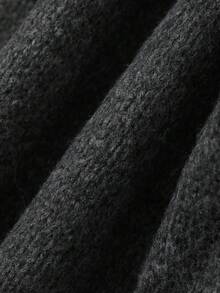 DAZY Cardigan Rajut Wanita Warna Polos Longgar Leher Bulat Lengan Panjang Kasual Streetwear untuk Liburan Musim Semi Musim Gugur - Grey - View 7