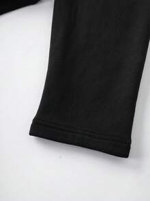 SHEIN BASICS Plus Size Casual Sexy Versatile Long Sleeve Bodysuit Autumn Going Out Formal Black And White - Black - View 5