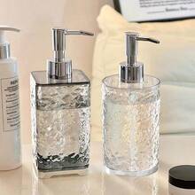 1Pc 420ml Clear Wave Shape Soap Dispenser With Pump, Refillable Liquid Shower Gel Lotion Container, Portable Bathroom Travel Accessory Decor - various - View 8