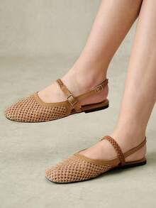 Styleloop Ladies, Willow Nails, Buckles, Flat Shoes. - Brown - View 2