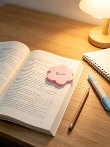 8 Colors Flower Shape Sticky Note Pads, 30 Self Adhesive Sheets Each Pad, Cute Floral Memo Notes For Study & Office - Multicolor A - View 5