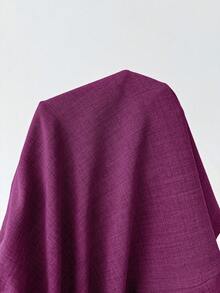 SHEIN Essnce 大尺碼女款純色抽繩腰口袋休閒日常短褲 - 中紫紅色 - 查看 8