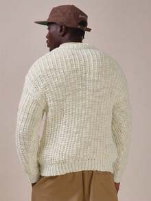 Musero Boxy Fit Knit Weave Long Sleeve Jumper Spring Summer Essentials - Apricot - View 4