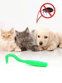 3pcs Pet Tick Removal Tool Set, Flea Remover Hook, Dog & Cat Grooming Tools - Multicolor - View 2