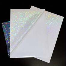 Holographic Sticker Sheets, A4 8.25 X 11.7 Inch Self Adhesive Vinyl Sticker Paper, Waterproof Layered Vinyl With Star & Broken Ice Patterns, For DIY Craft, Scrapbooking, School Supplies, Available In 10/30/50Pcs - multicolor - View 10