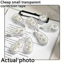 4/6/8Pcs Transparent Mini Correction Tape, Cute Portable Student Size, Smooth Easy Erasing Tape For Note Taking & Exam Error Correction, Pocket Sized Fit In Pencil Case, Fun School Stationery, Back To School Supplies - Clear - View 5
