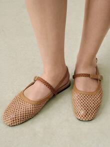 Styleloop Ladies, Willow Nails, Buckles, Flat Shoes. - Brown - View 8