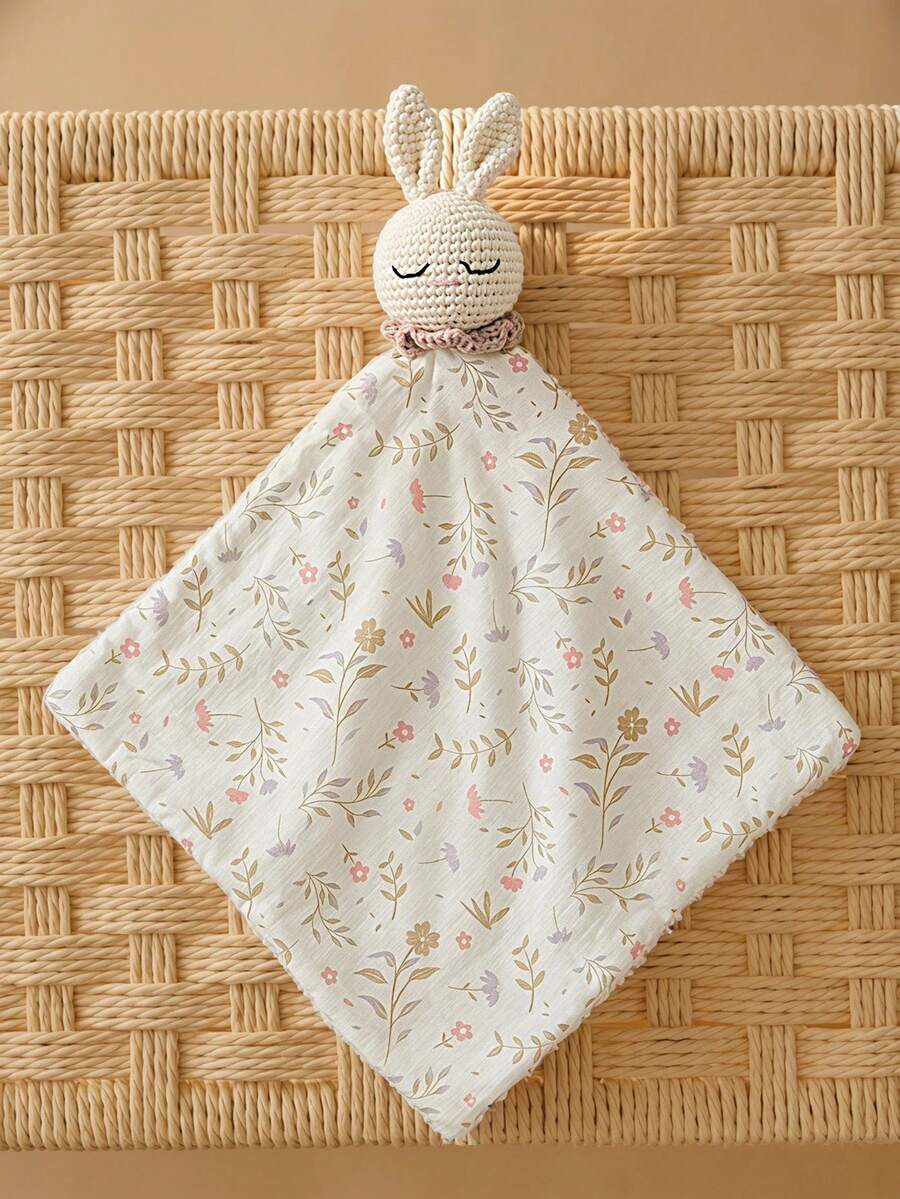 Cozy Pixies 1-Piece Cute Spring And Summer Print Contrasting Color Cute Rabbit Soothing Towel, Suitable For Babies And Children - Multicolor - View 1
