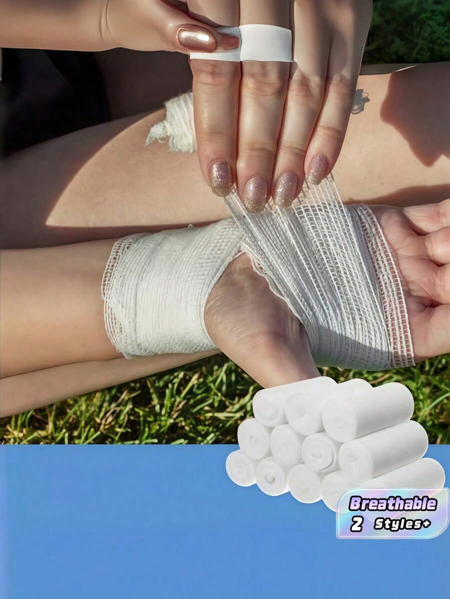 Elastic Gauze Bandage Roll – Breathable & Stretchable Wrap For Arms, Legs, Waist, First Aid, Mummy Style Wound Dressing - View 1