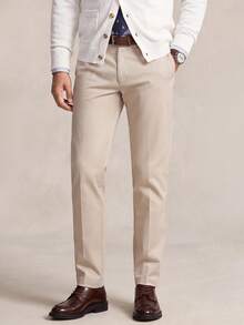 Lornavo Men's Fashion Versatile Commute Solid Color Suit Pants - Apricot - View 4