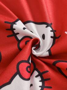 HELLO KITTY AND FRIENDS | SHEIN 少女卡通可愛圖案印花長袖上衣與長褲居家服套裝 節慶穿搭 秋冬開襟衫 - 紅色 - 查看 6