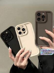 3 Buah Pelindung Anti Jatuh, Tahan Guncangan, Tahan Gores, Anti Selip, Tahan Debu, Tidak Menguning, Tahan Lama, Fleksibel, Warna Solid, Minimalis, Tipis, Casing Ponsel untuk Pria, Wanita, Kantor, Rumah, Perjalanan, Luar Ruangan, Penggunaan Sehari-hari, Aksesori Pelindung - MultiWarna - View 1