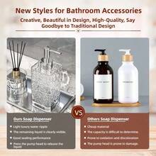 1Pc 420ml Clear Wave Shape Soap Dispenser With Pump, Refillable Liquid Shower Gel Lotion Container, Portable Bathroom Travel Accessory Decor - various - View 9