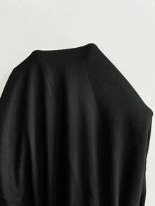 Firerie Plus Size Women's Solid Color Square Neck Casual Versatile Daily T-Shirt - Black - View 9