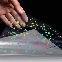 Holographic Sticker Sheets, A4 8.25 X 11.7 Inch Self Adhesive Vinyl Sticker Paper, Waterproof Layered Vinyl With Star & Broken Ice Patterns, For DIY Craft, Scrapbooking, School Supplies, Available In 10/30/50Pcs - multicolor - View 2