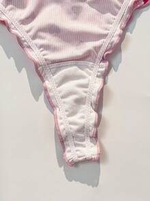 PetitDoll 3pcs/Set Celana Dalam Thong Wanita Bermotif dengan Hiasan Rumbai - MultiWarna - View 5