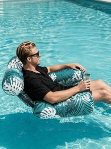 1PC Adult Inflatable Pool Chair, A Portable Floating Lounger Perfect For Pool Parties, Lakeside, Beach, And Sunbathing - multicolor - View 12