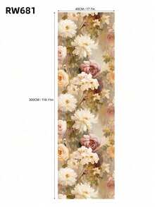 1PC Removable Reusable Self Adhesive Vintage Floral Wallpaper Peel And Stick Decorative Film For Bedroom Living Room Cabinet Shelf Liner Home Renovation Waterproof Oilproof Easy Clean Freshen Up Decor - multicolor - View 9