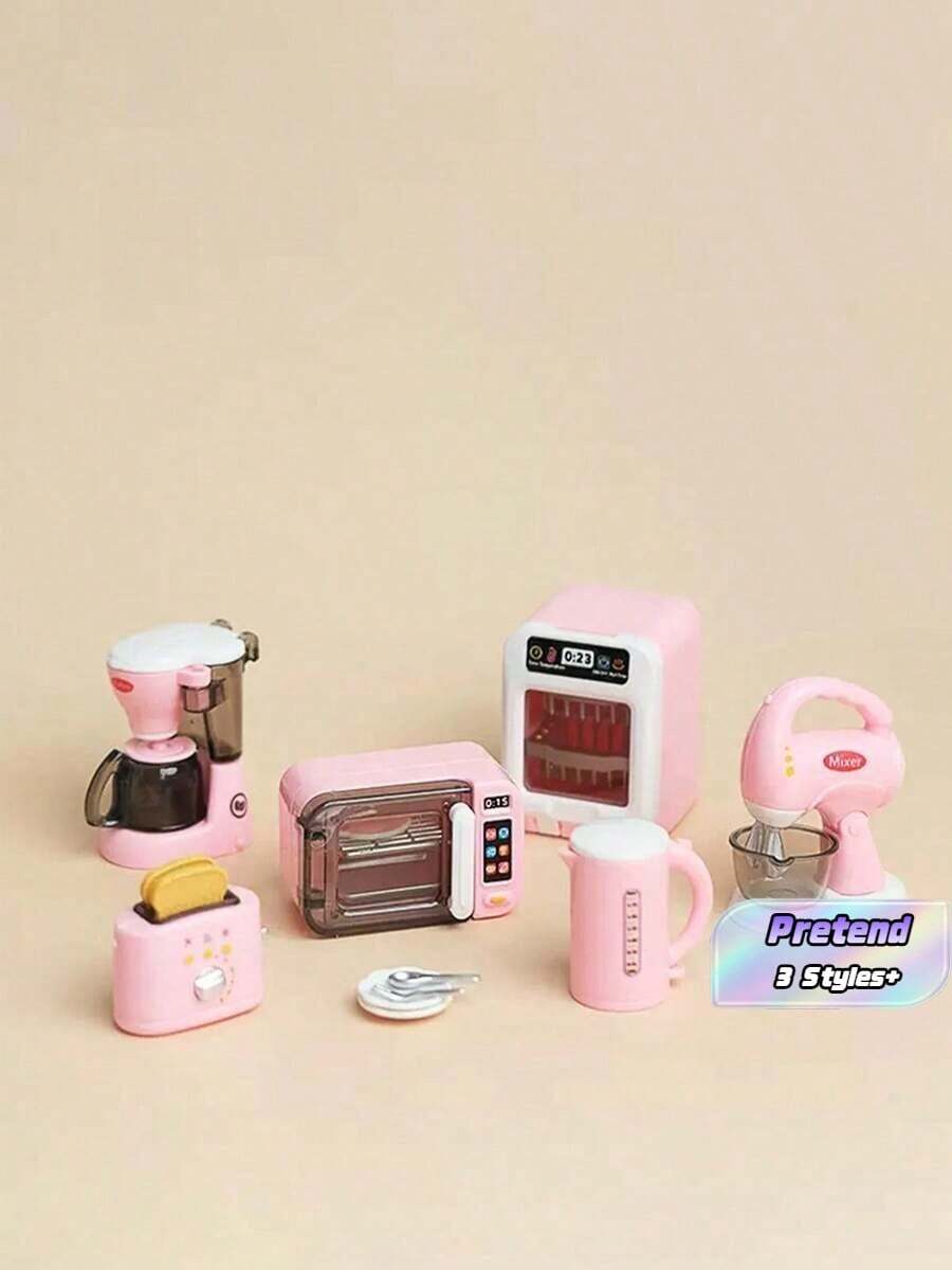 Bộ đồ chơi nhà bếp mini - Dụng cụ nấu ăn trang trí bàn xinh xắn, trang trí phòng, cảnh nhà búp bê, mô hình thu nhỏ trưng bày, phù hợp chụp ảnh thẩm mỹ | Quà tặng bộ sưu tập sáng tạo cho bạn bè tuổi teen (Tự lắp ráp - Kiểu ngẫu nhiên) - Nhiều màu - Xem 1