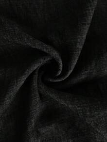 Easowa 女款黑色兩件式休閒度假套裝，方領後綁帶蝴蝶結抓皺荷葉邊下擺A字細肩帶上衣搭配鬆緊腰短褲，端莊優雅夏季款 - 黑色 - 查看 7