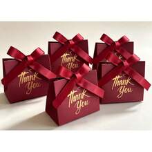 Tas Kado Kecil, Ukuran 4,5*1,8*3,9 Inci, Kantong Kado Ucapan Terima Kasih yang Ringkas, Tas Kado Mini dengan Pita, Tas Kado Ucapan Terima Kasih Kertas Kraft Merah Mini dengan Pita - Beraneka warna - View 8