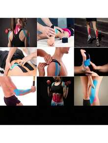 1pc Sports Elastic Tape Modern Style Self-Adhesive Knee Protection Bandage Suitable For Fitness Enthusiasts - Multicolor - View 6