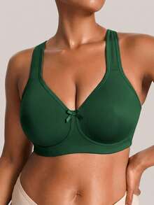 Barelissa Sujetador sin aros con cierre delantero talla grande, 1 pieza - Verde militar - Ver 4