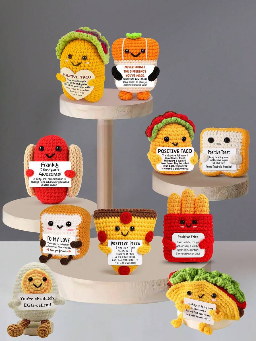 POKOJA LAND 1 Hand-Crocheted Table Decoration: A Fun And Cute Animal Figurine-The Perfect Thank-You Gift For Friends And Sisters, Or A Heartfelt Token Of Appreciation For Mom, Colleagues, And Family. Ideal As A Small Decorative Gift For The Bedroom. - Multicolor - View 1