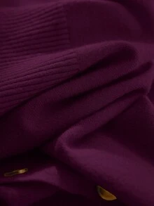 CosyJoli 女款大尺碼純色休閒百搭日常穿搭開襟衫 - 紫色 - 查看 4