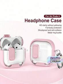 1PC Locking Fashion Business Bracket Style Protective Case With Lock Clasp Compatible With Apple Bluetooth Earphones 4 Active Noise Cancellation, Pro 3/2 2nd Generation Full Coverage Anti-Fall Earphone Case - Multicolor - View 1