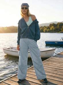 Exploreva Exploreva Women's Outdoor Sports Cargo Hiking Pants - Blue - View 4