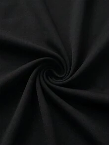 SHEIN BASICS Plus Size Casual Sexy Versatile Long Sleeve Bodysuit Autumn Going Out Formal Black And White - Black - View 4