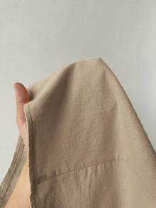 SHEIN EZwear 女款街頭風辣妹交叉鈕扣背心與口袋長褲套裝 - 駝色 - 查看 5
