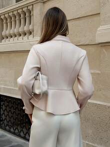 Firerie Apricot Color Stand Collar Waist Tie Casual Elegant Daily Overcoat Day Date Autumn Winter Overcoat New Chinese Style Business Chic Classic - Apricot - View 3