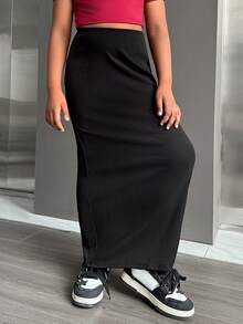 Tween Girls Rok - Hitam - View 3