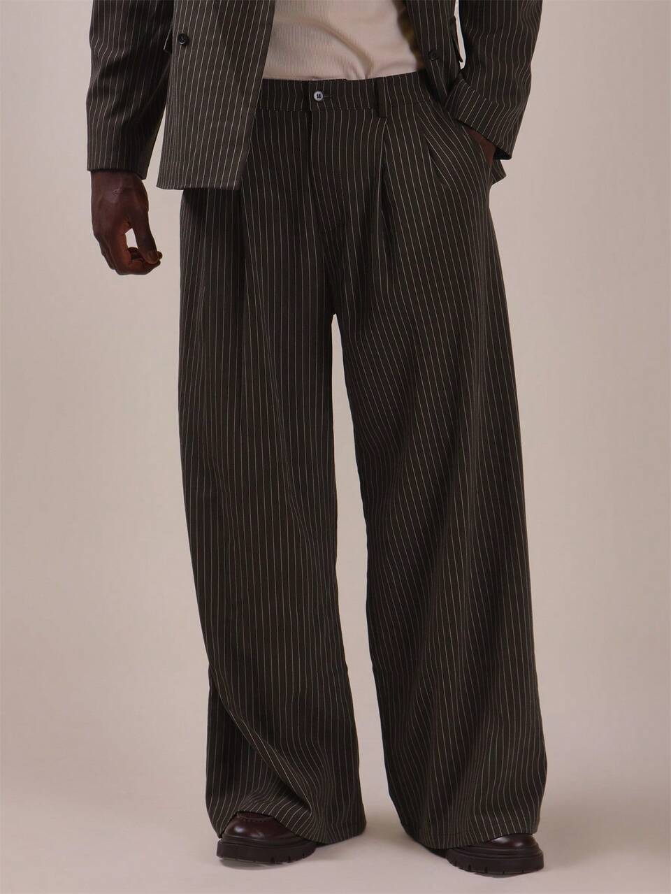 Oversized Loose Fitting Tailored Trouser Front Pleat Detail Spring Summer Essentials Co Ord Trousers Only