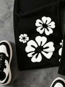 Tween Boy Floral Print Fashion Versatile Loose Fit Sweatpants With Pockets - Multicolor - View 6