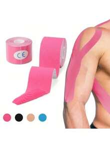 1pc Sports Elastic Tape Modern Style Self-Adhesive Knee Protection Bandage Suitable For Fitness Enthusiasts - Multicolor - View 3
