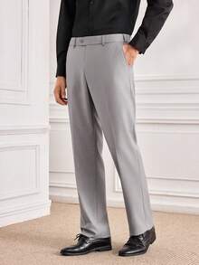 Officeau Men's 3pcs Light Grey Luxury Suits, Blazer & Waistcoat & Pants, For Formal Business/ Office - Light Grey - View 11
